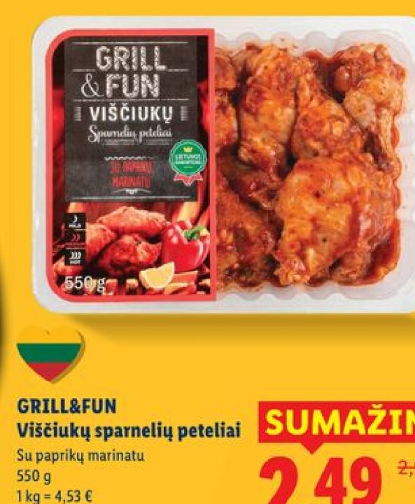 GRILL&FUN Viščiukų sparnelių peteliai, 550 g