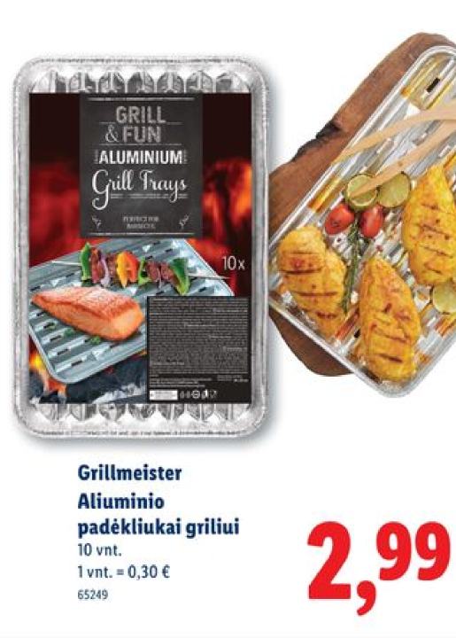 Grillmeister Aliuminio padėkliukai griliui, 10 vnt