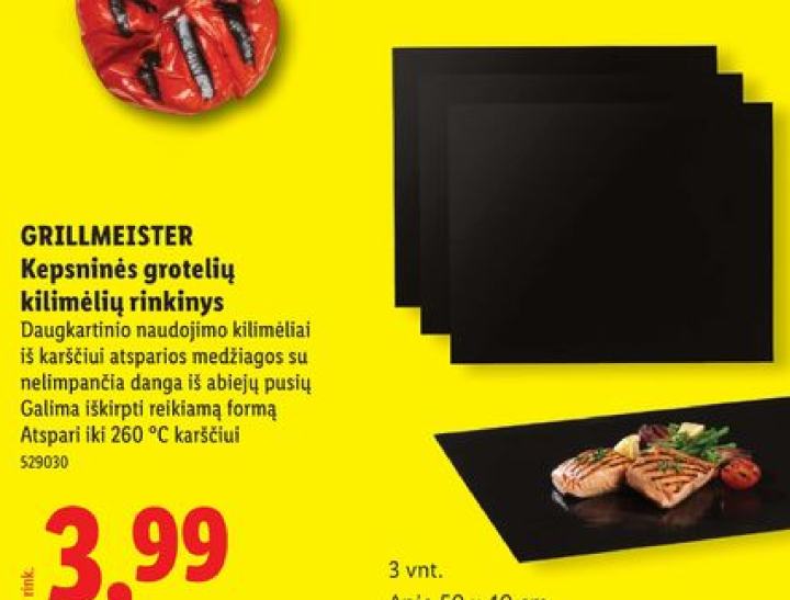 GRILLMEISTER Kepsninės grotelių kilimėlių rinkinys