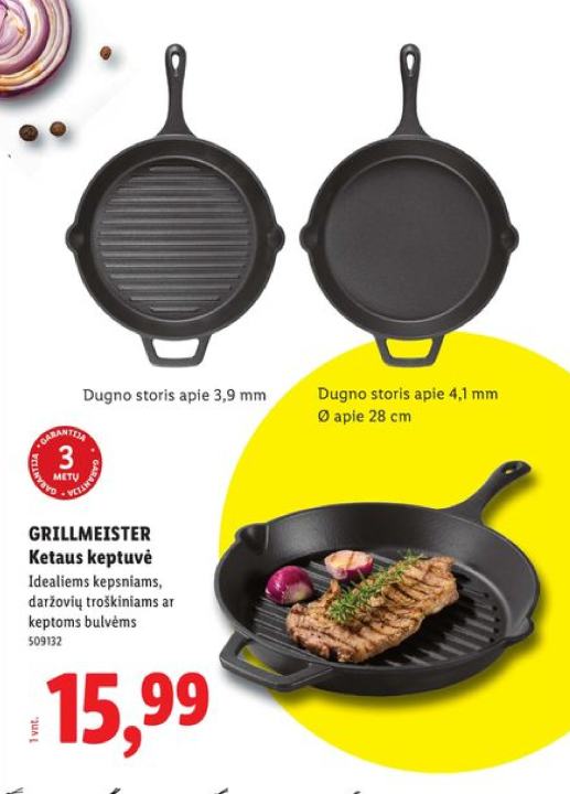 GRILLMEISTER Ketaus keptuvė, 3.9 mm
