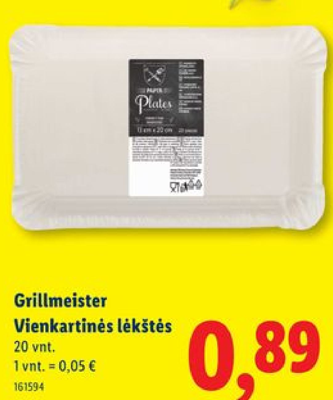 Grillmeister Vienkartinės lėkštės, 20 vnt