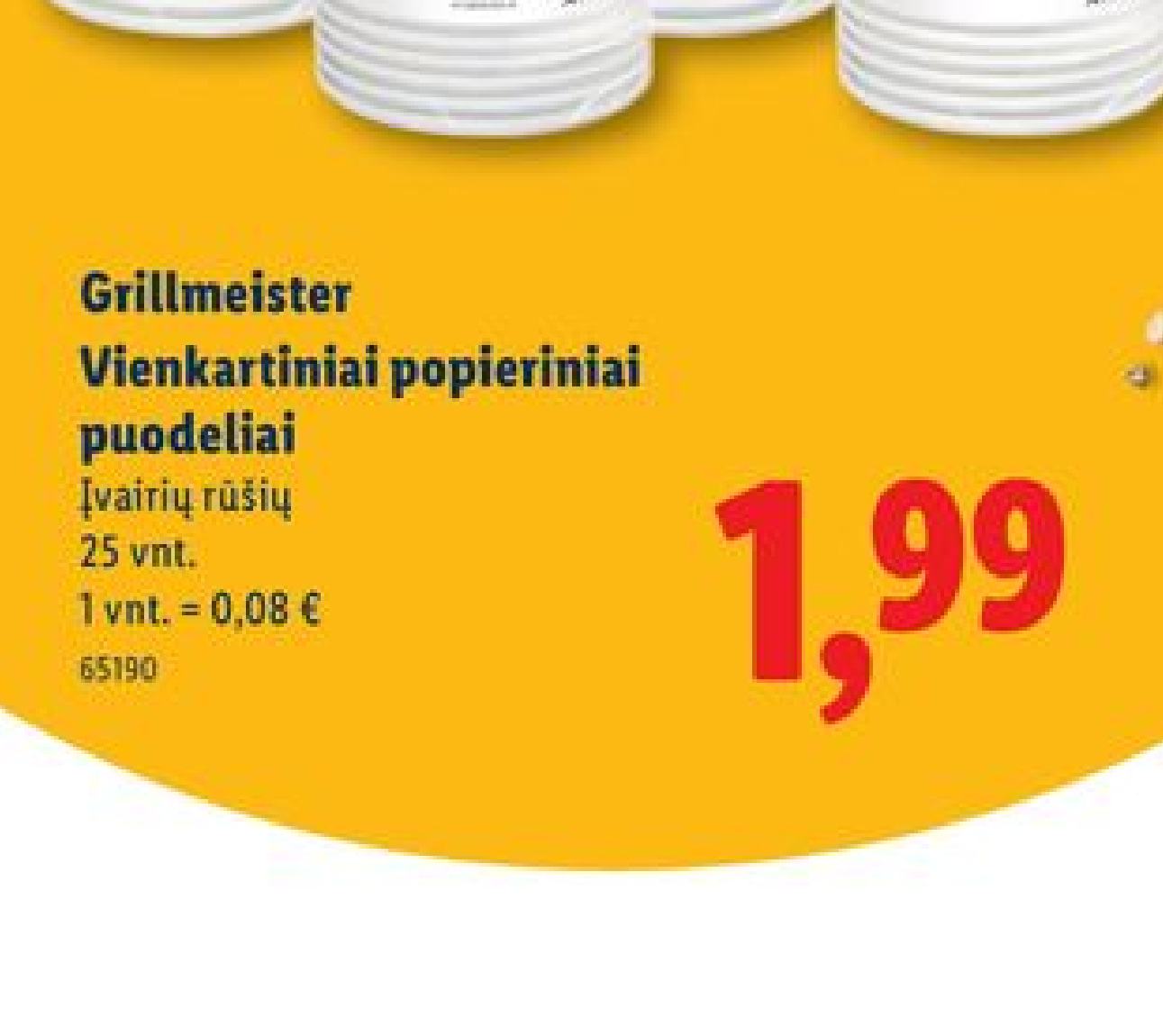 Grillmeister Vienkartiniai popieriniai puodeliai, 25 vnt