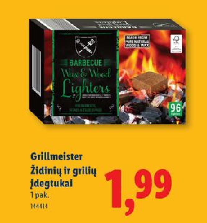 Grillmeister Židinių ir grilių įdegtukai, 1 pak.