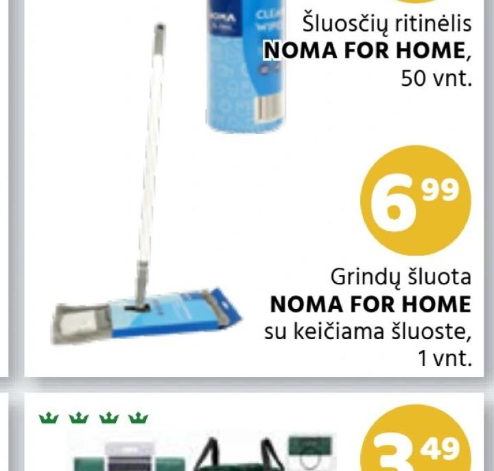 Grindų šluota NOMA FOR HOME su keičiama šluoste, 1 vnt