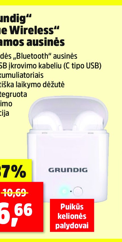 „Grundig“ „True Wireless“ įkišamos ausinės