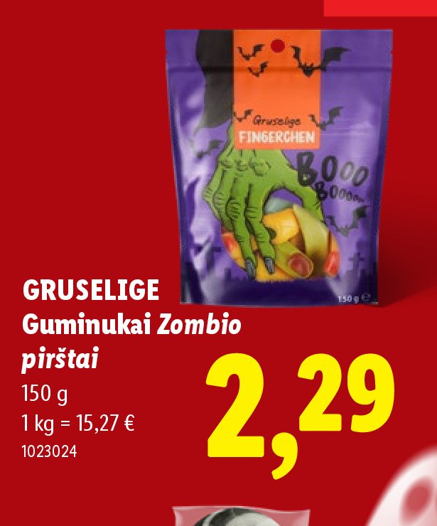 GRUSELIGE Guminukai Zombio pirštai, 150 g
