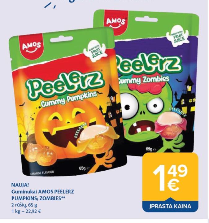 Guminukai AMOS PEELERZ PUMPKINS; ZOMBIES, 65 g