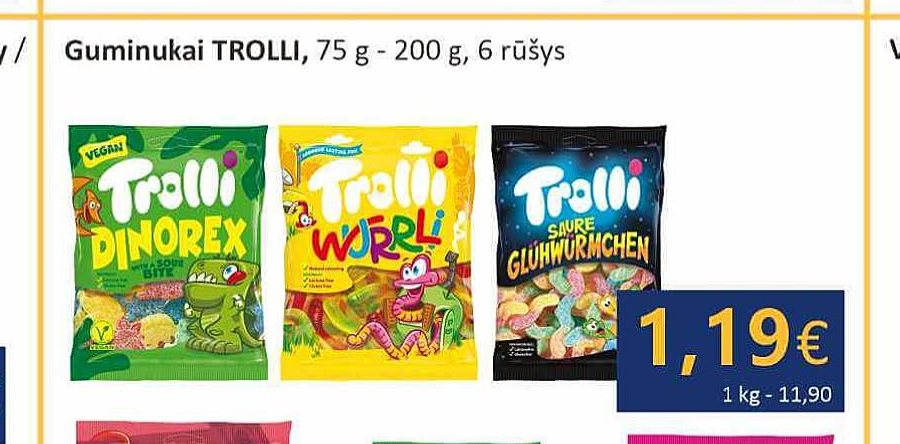Guminukai TROLLI, 75 g - 200 g