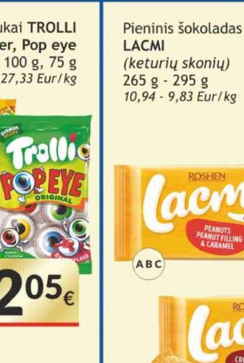 Guminukai TROLLI Party burger, Pop eye, 100 g