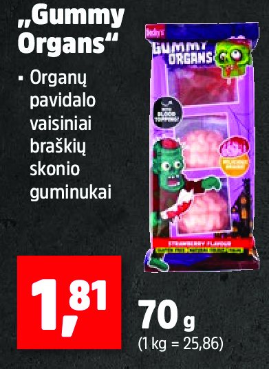 „Gummy Organs“, 70 g