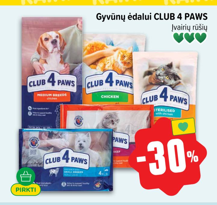 Gyvūnų ėdalui CLUB 4 PAWS