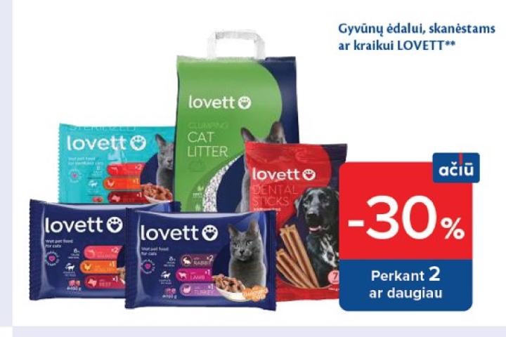 Gyvūnų ėdalui, skanėstams ar kraikui LOVETT