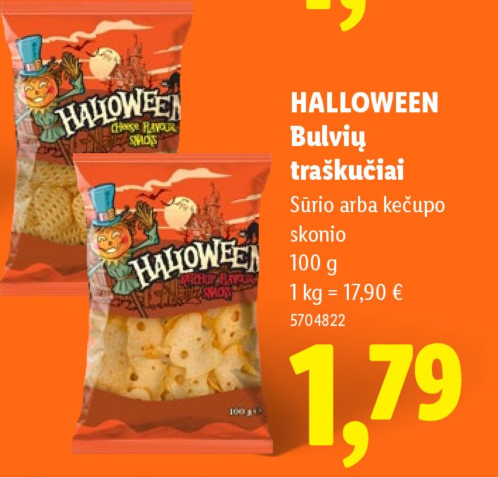 HALLOWEEN Bulvių traškučiai, 100 g
