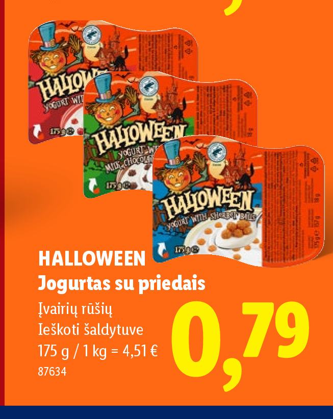 HALLOWEEN Jogurtas su priedais, 175 g