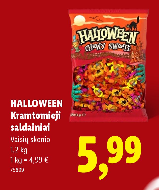 HALLOWEEN Kramtomieji saldainiai, 1.2 kg