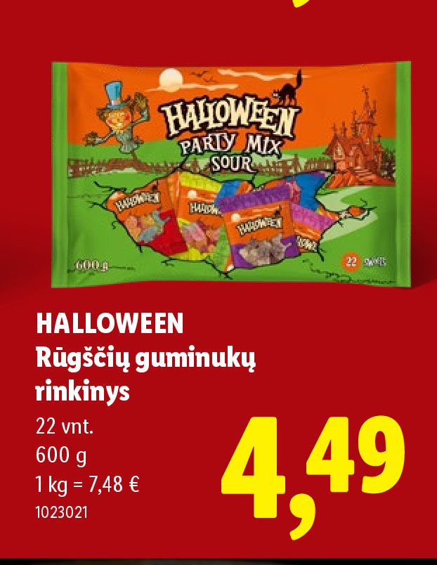 HALLOWEEN Rūgščių guminukų rinkinys, 22 vnt