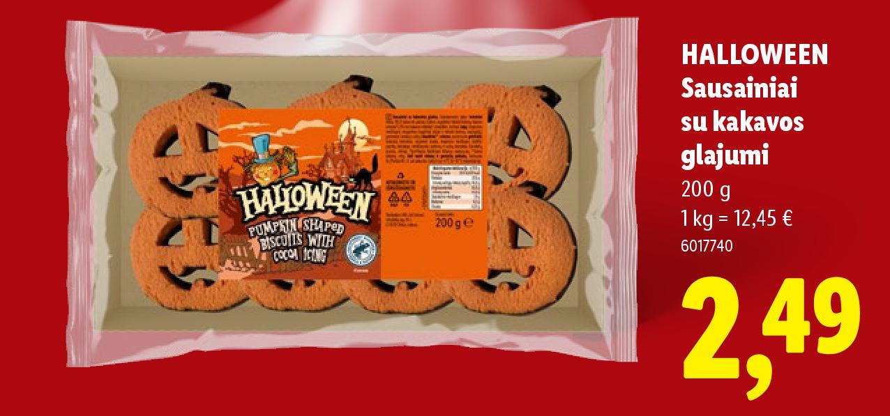 HALLOWEEN Sausainiai su kakavos glajumi, 200 g