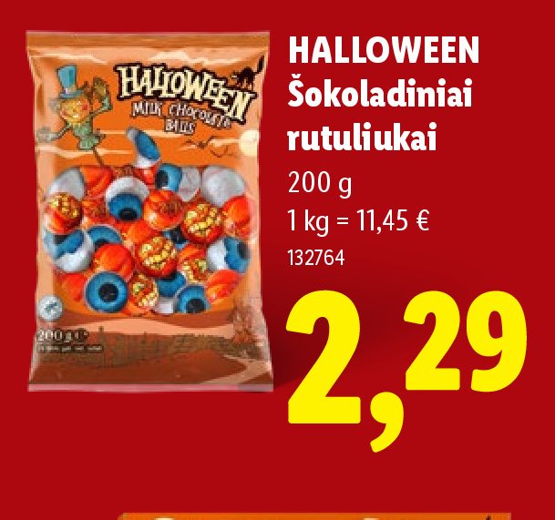 HALLOWEEN Šokoladiniai rutuliukai, 200 g