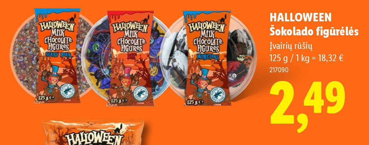 HALLOWEEN Šokolado figūrėlės, 125 g