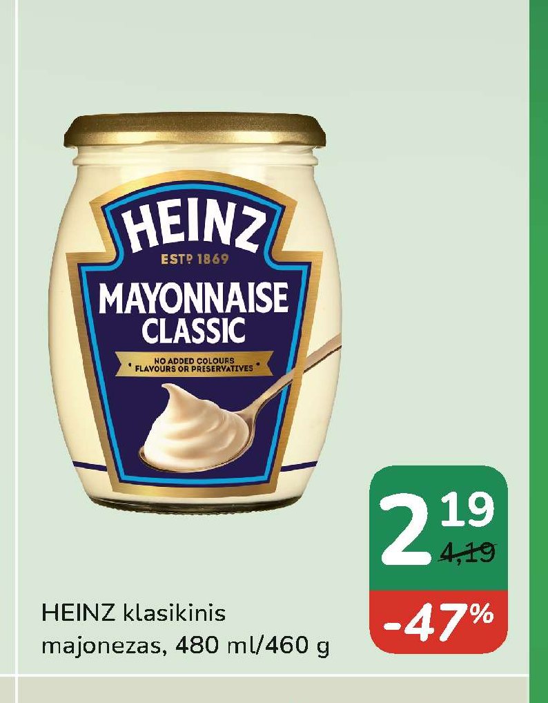 HEINZ klasikinis majonezas, 480 ml
