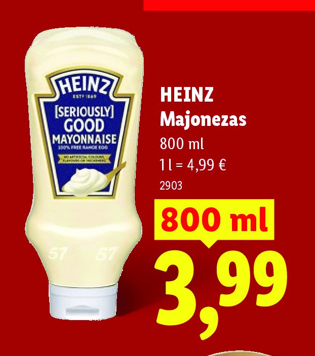 HEINZ Majonezas, 800 ml
