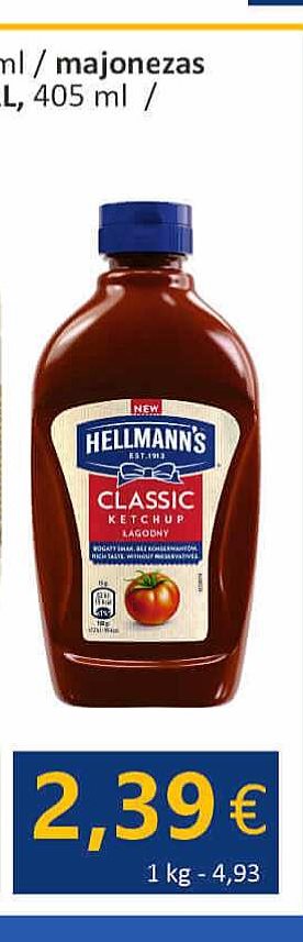 HELLMANN'S kečupas, 485 g
