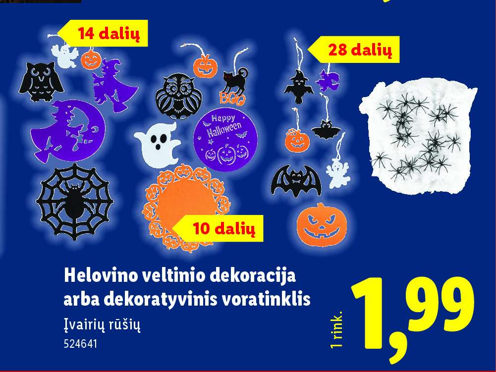 Helovino veltinio dekoracija arba dekoratyvinis voratinklis