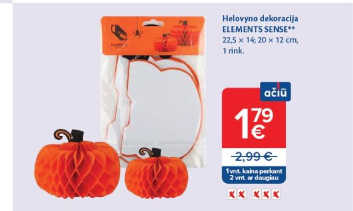 Helovyno dekoracija ELEMENTS SENSE, 20 x 12 cm