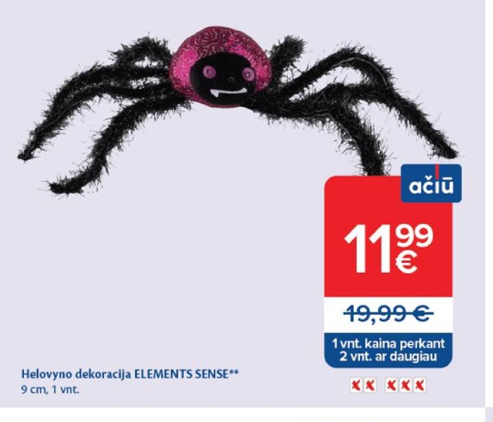 Helovyno dekoracija ELEMENTS SENSE, 9 cm