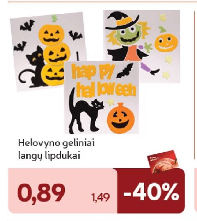 Helovyno geliniai langų lipdukai