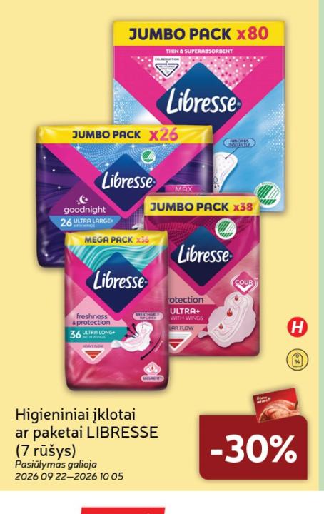 Higieniniai įklotai ar paketai LIBRESSE
