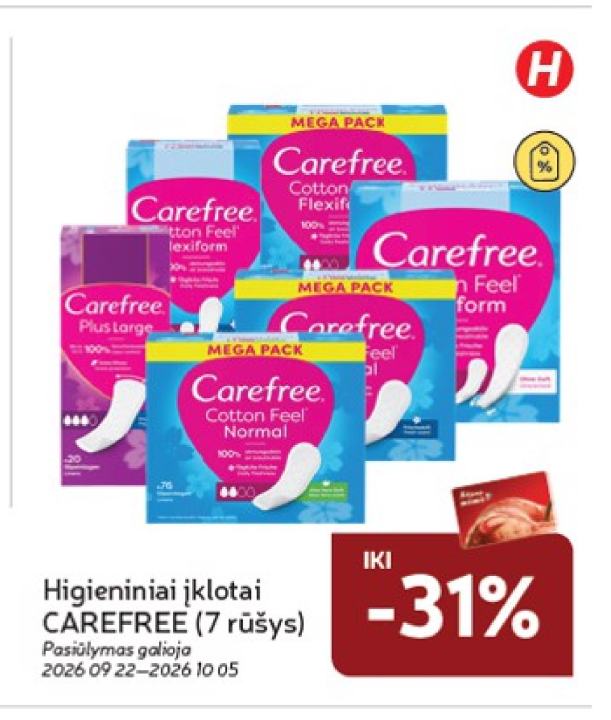 Higieniniai įklotai CAREFREE