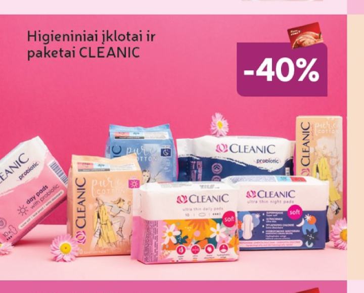 Higieniniai įklotai ir paketai CLEANIC
