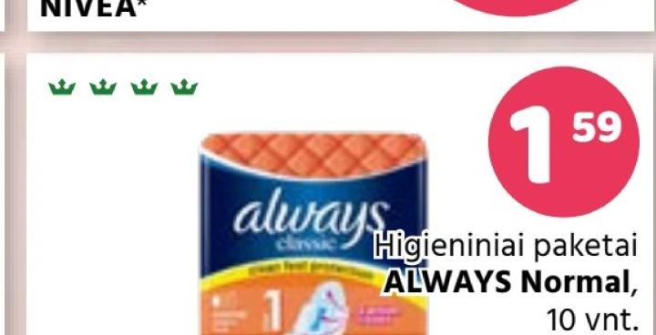 Higieniniai paketai ALWAYS Normal, 10 vnt