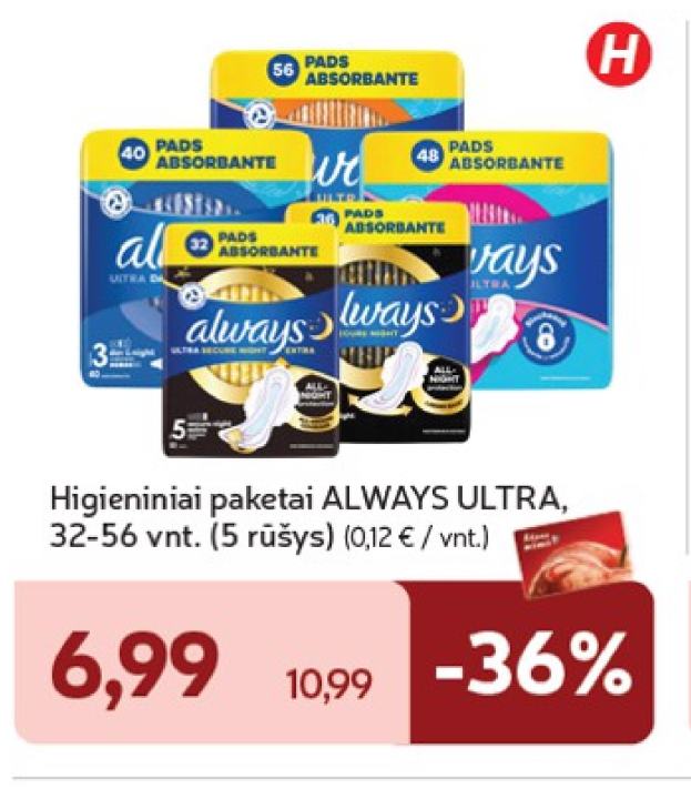 Higieniniai paketai ALWAYS ULTRA, 56 vnt