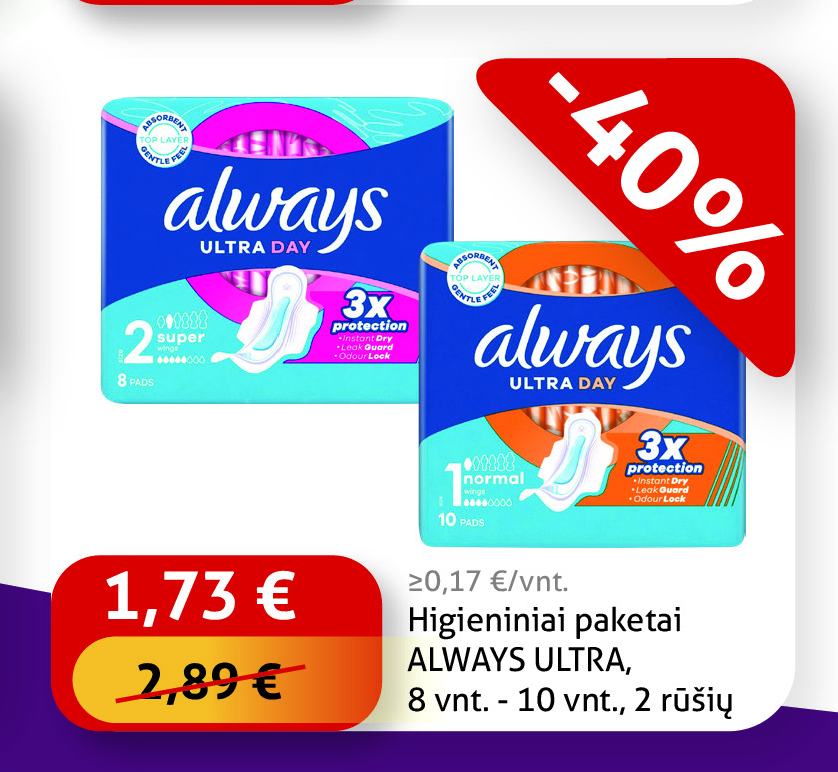 Higieniniai paketai ALWAYS ULTRA, 8 vnt. - 10 vnt