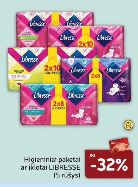 Higieniniai paketai ar įklotai LIBRESSE