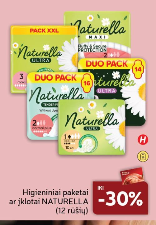 Higieniniai paketai ar įklotai NATURELLA
