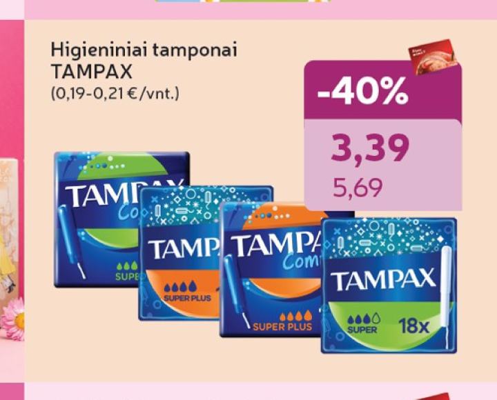 Higieniniai tamponai TAMPAX