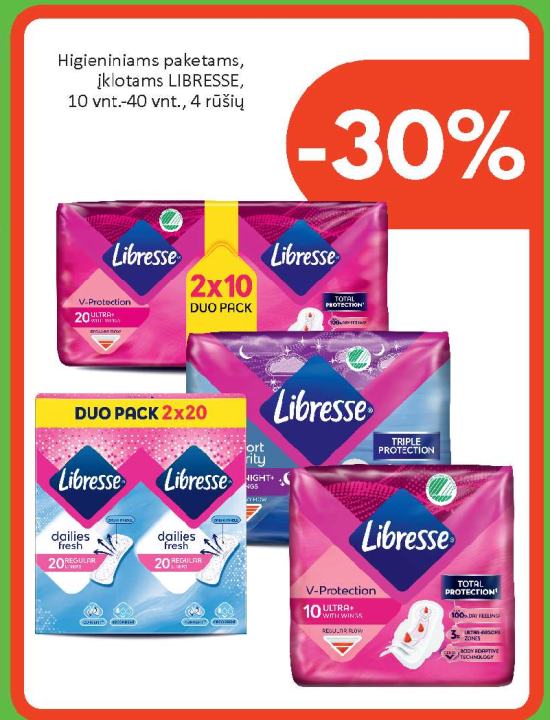 Higieniniams paketams, įklotams LIBRESSE, 10 vnt.-40 vnt