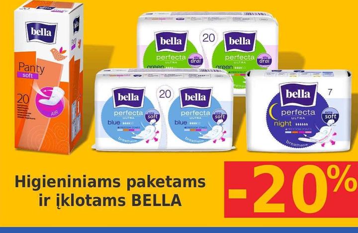 Higieniniams paketams ir įklotams BELLA