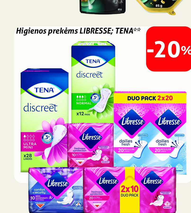 Higienos prekėms LIBRESSE; TENA