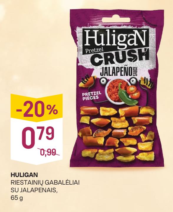 HULIGAN RIESTAINIŲ GABALĖLIAI, 65 g