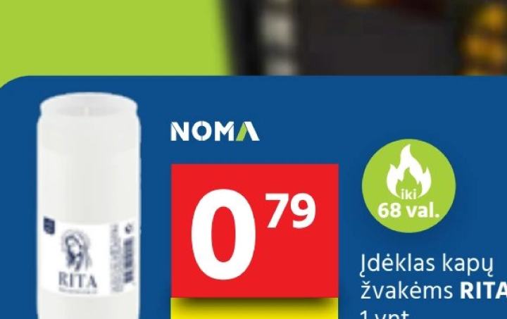 Įdėklas kapų žvakėms RITA, 1 vnt