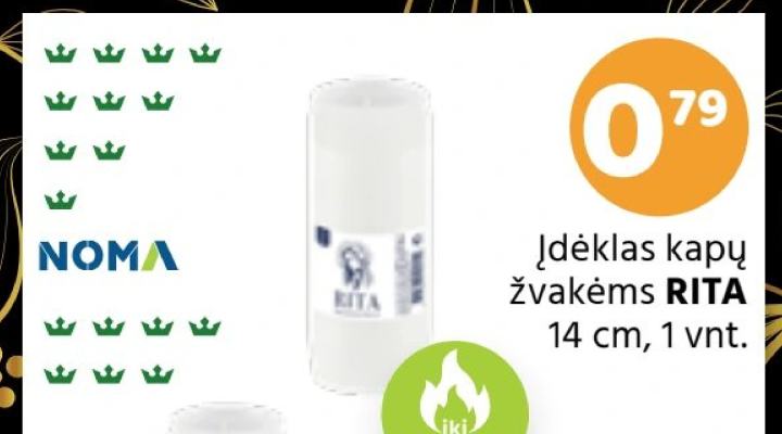 Įdėklas kapų žvakėms RITA, 14 cm