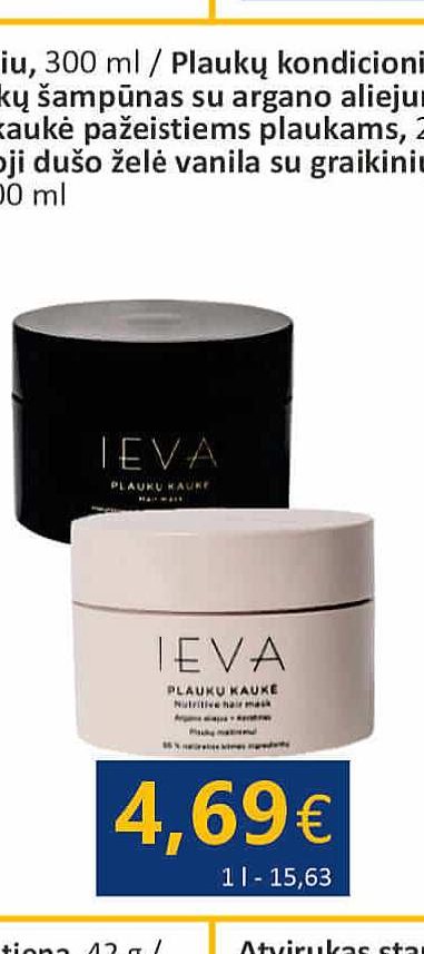 IEVA plaukų kaukė apimties didinimui, 300 ml