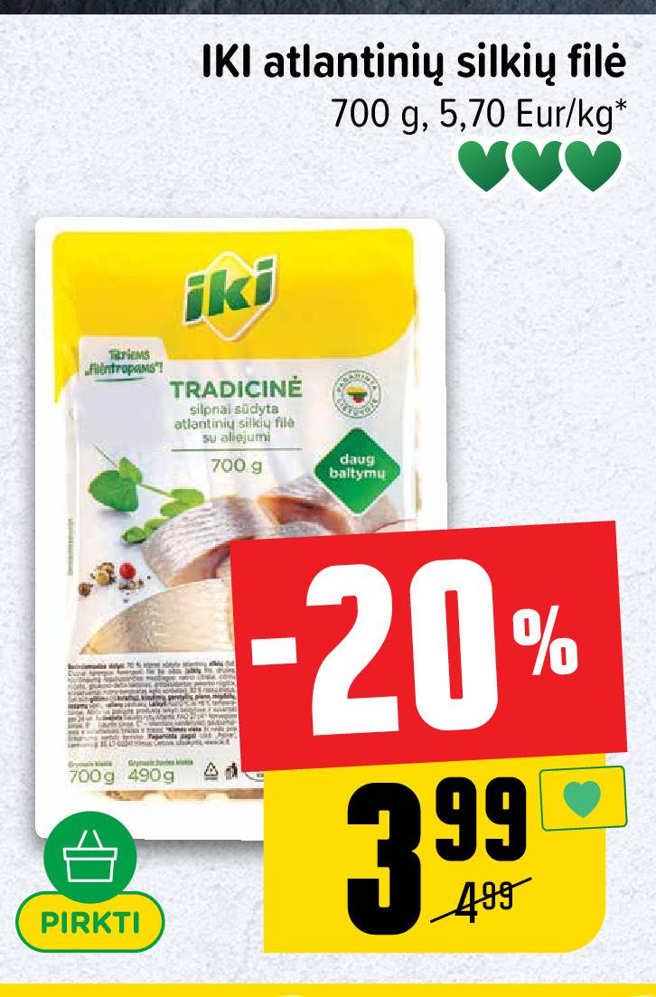 IKI atlantinių silkių filė, 700 g