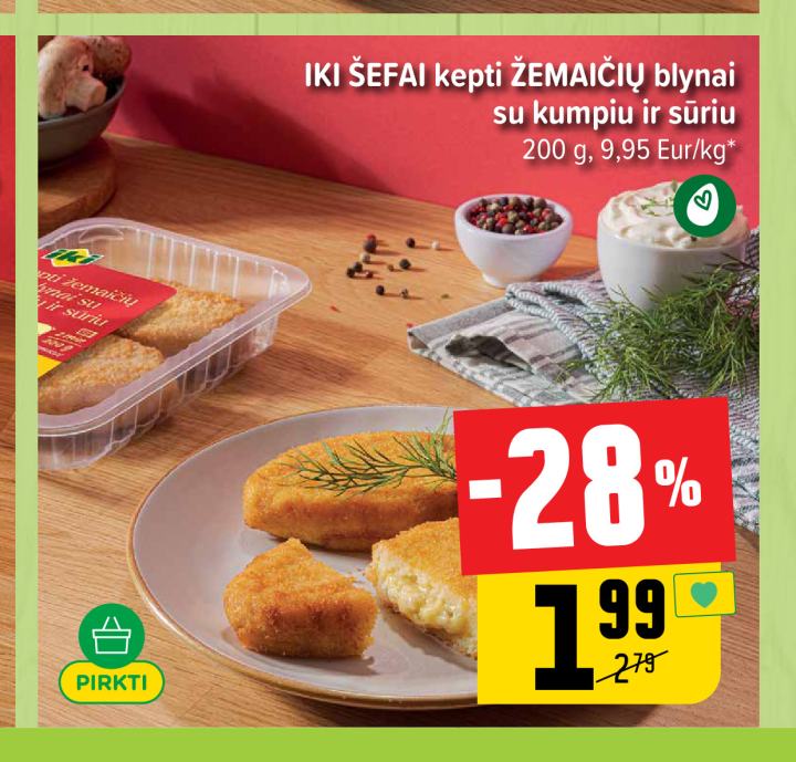 IKI ŠEFAI kepti ŽEMAIČIŲ blynai su kumpiu ir sūriu, 200 g