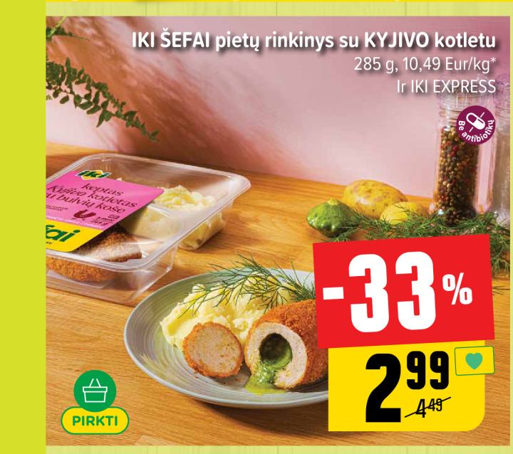 IKI ŠEFAI pietų rinkinys su KYJIVO kotletu, 285 g