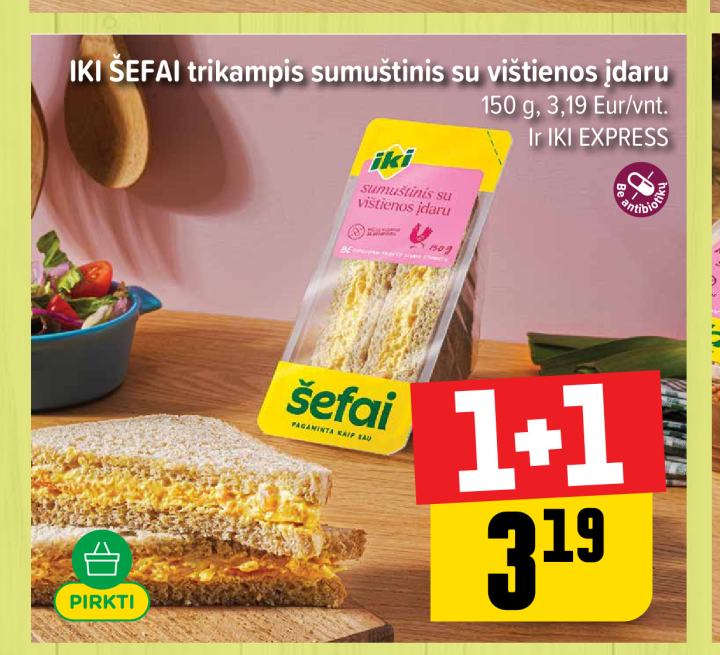 IKI ŠEFAI trikampis sumuštinis su vištienos įdaru, 150 g